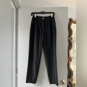 Chanel High Waisted Black Trouser Dress Pants